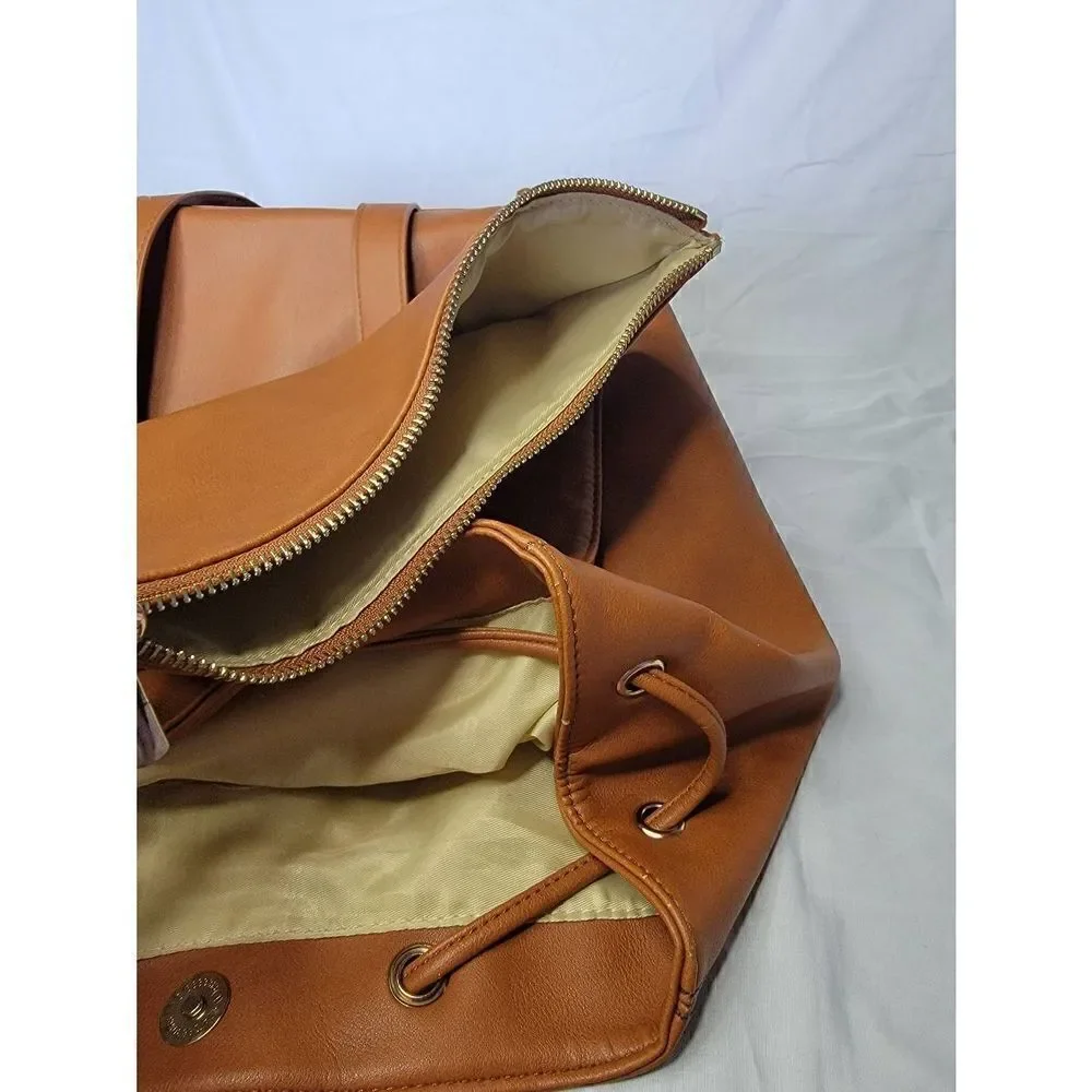 Leather Bag Backpack Baby Bag Gold Classy May San